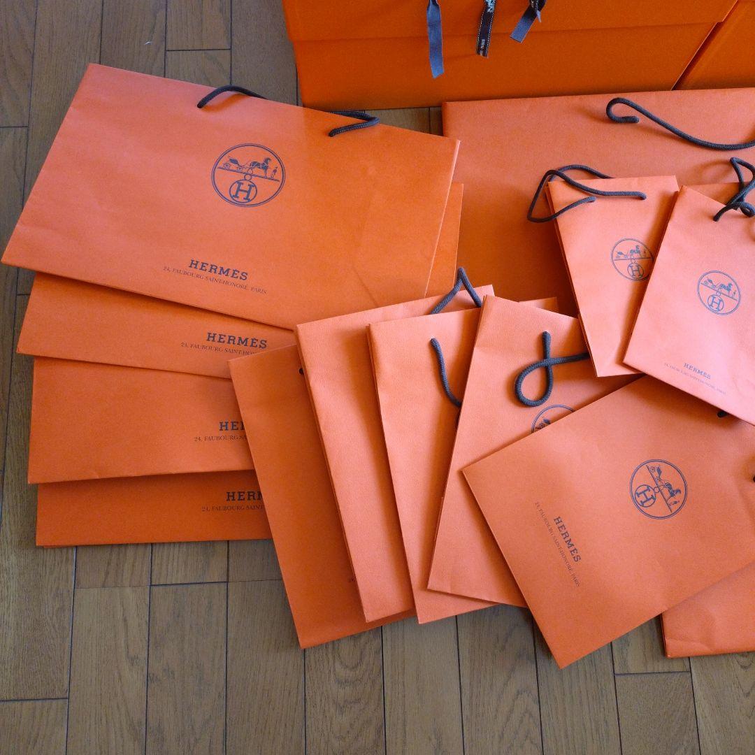 【美品】HERMES オレンジ ギフトボックス・ショッピングバッグ多数