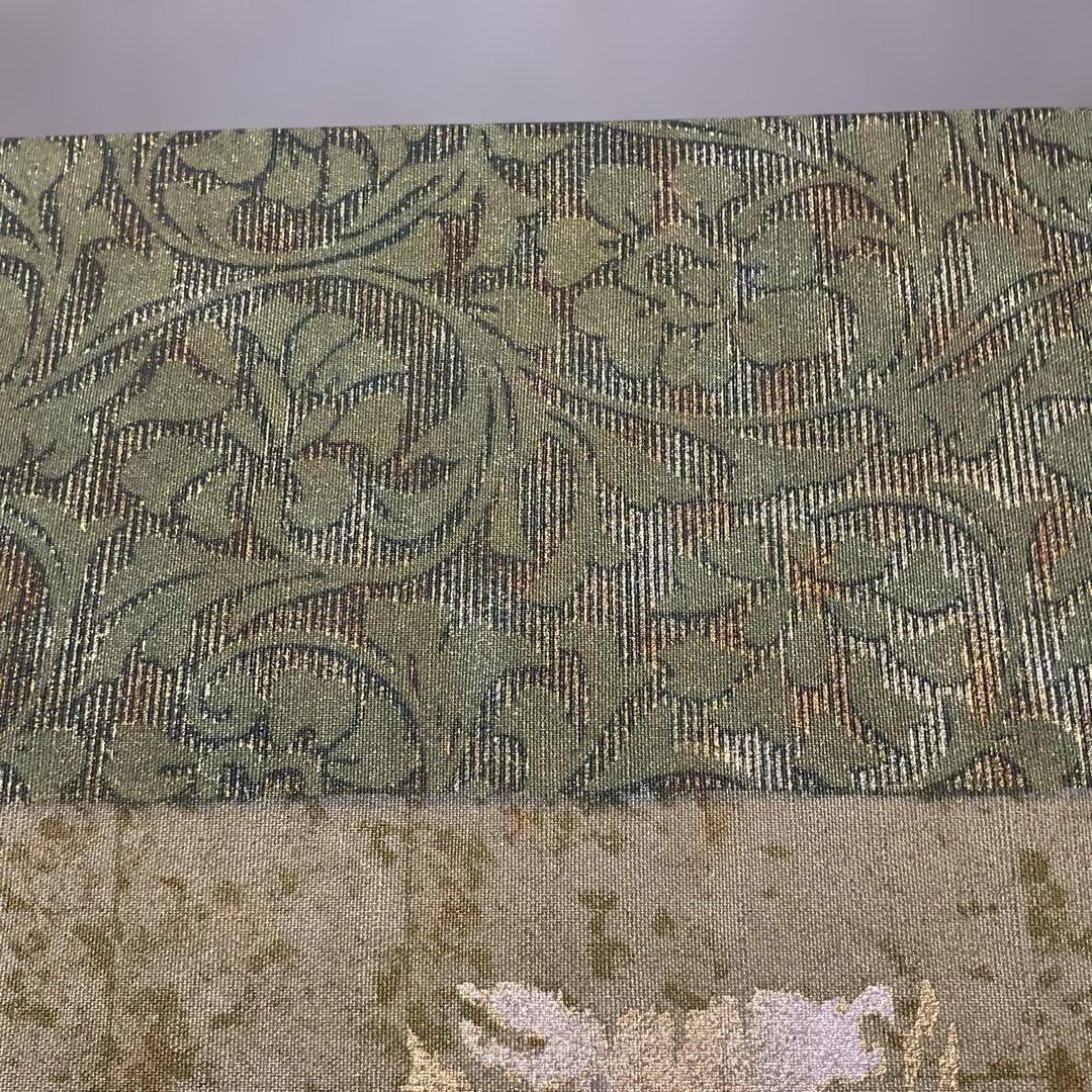 (如月展) No.2724 未使用シリーズ正絹大島紬(都喜ヱ門)袋帯　証紙　美品