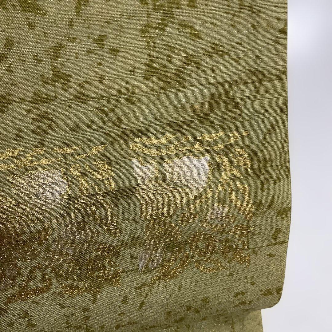 (如月展) No.2724 未使用シリーズ正絹大島紬(都喜ヱ門)袋帯　証紙　美品