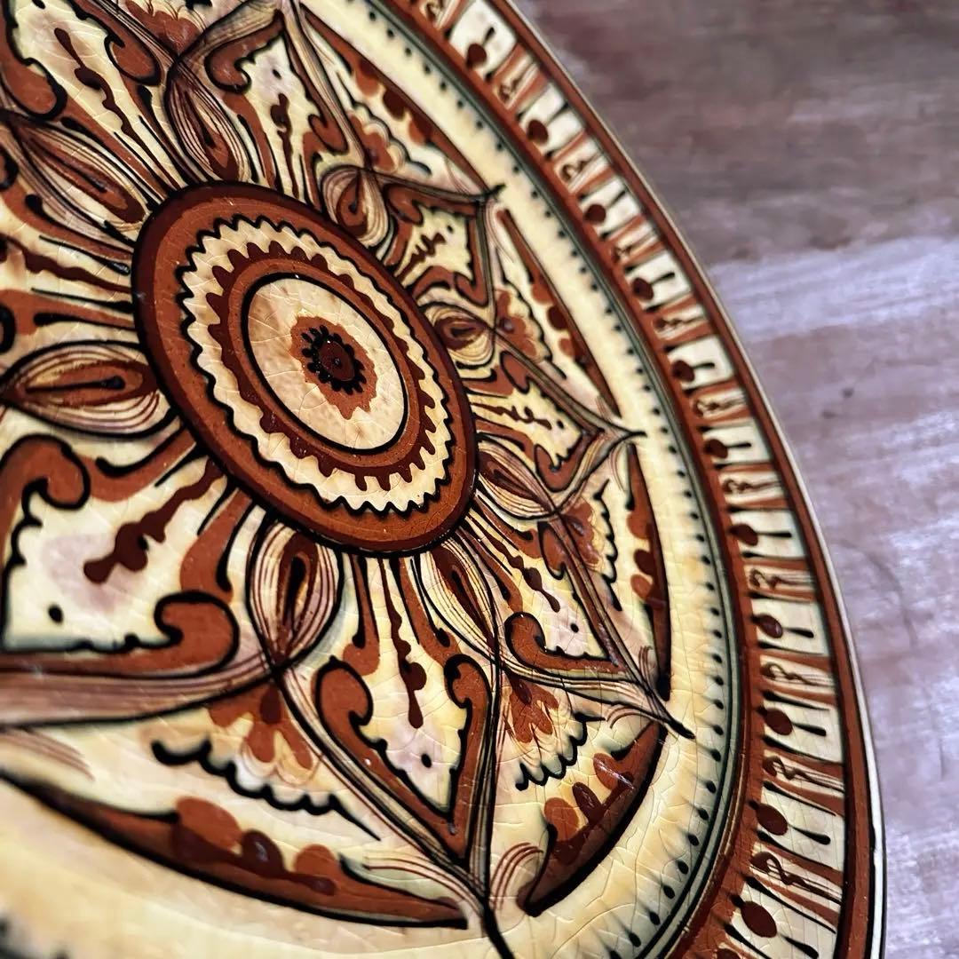 希少　ソビエト陶器　アラベスク模様　大皿　ロシア　焼き物　工芸品　陶磁器　D