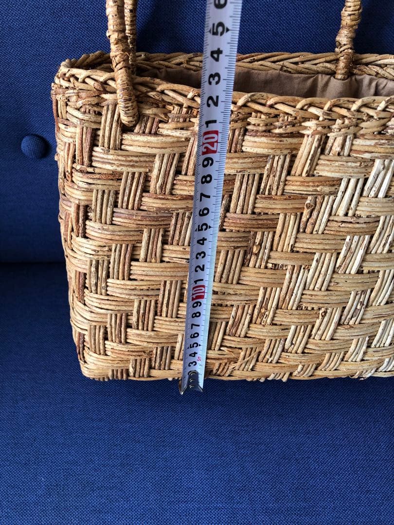 山葡萄 カゴバッグ ハンドバッグ　かご　ヴィンテージ　ダークブラウン　２点セット