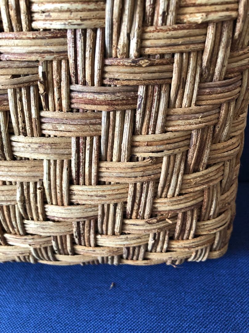 山葡萄 カゴバッグ ハンドバッグ　かご　ヴィンテージ　ダークブラウン　２点セット