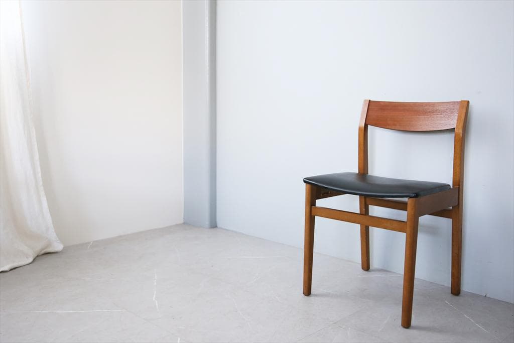 英国ヴィンテージチーク古木ダイニングチェア/椅子イス/モダン(92-259-2)