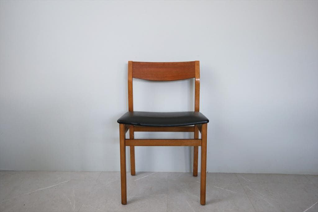 英国ヴィンテージチーク古木ダイニングチェア/椅子イス/モダン(92-259-2)