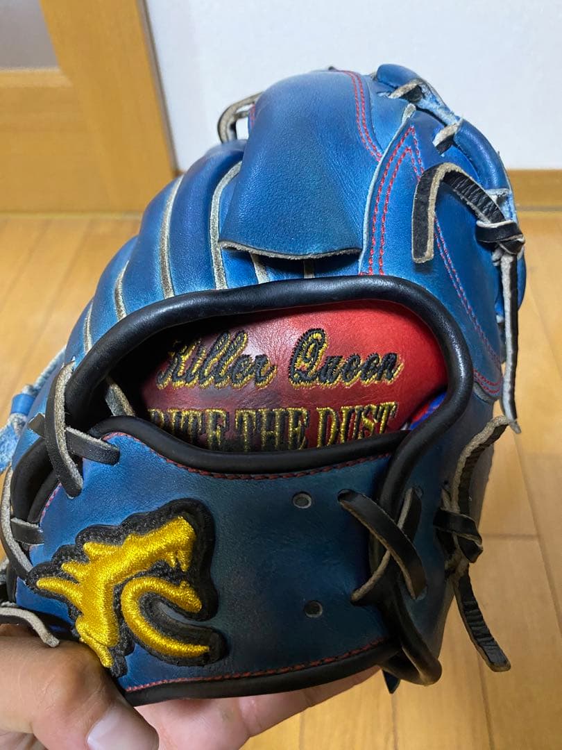 RYU 硬式用 投手 オーダー　グローブ 青　縦閉じ