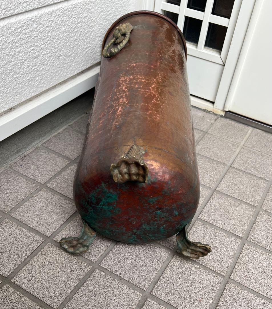 銅製傘立て ライオンノッカー　猫脚　アンティーク