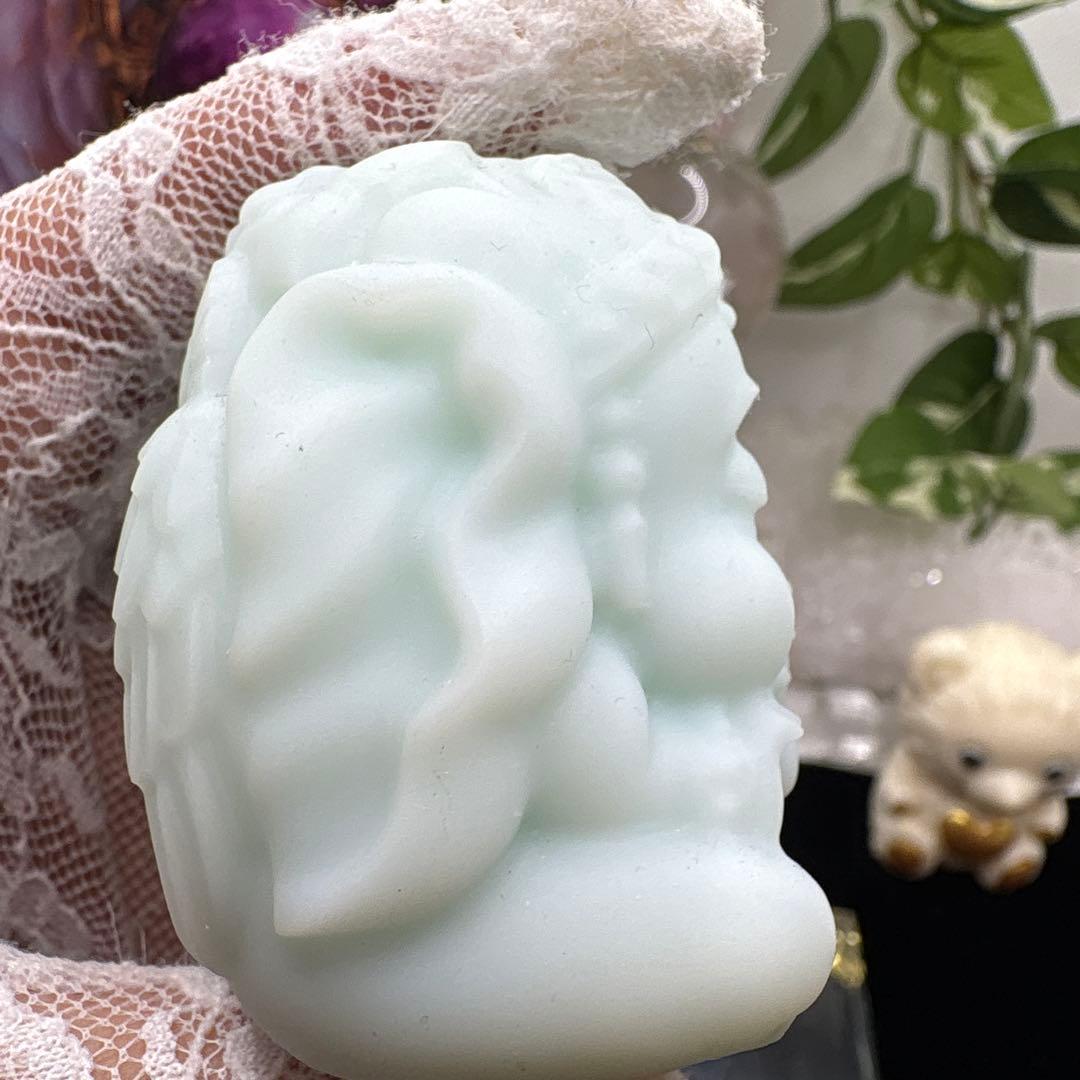 ブルーアラゴナイト♡ベビーガネーシャ♡天使♡No.1379