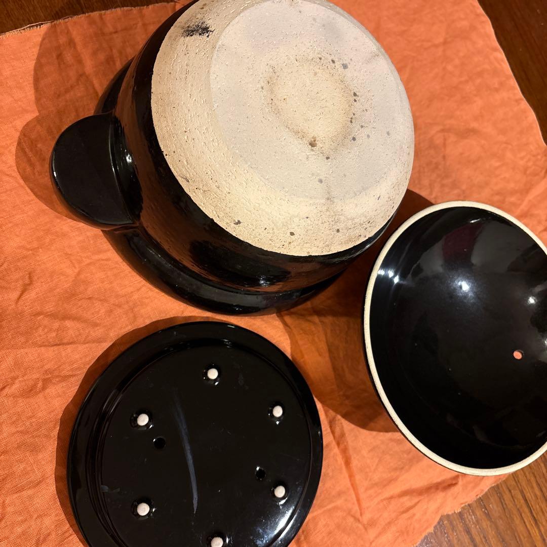 長谷園　かまどさん　4合　土釜　黒い土鍋 ごはん