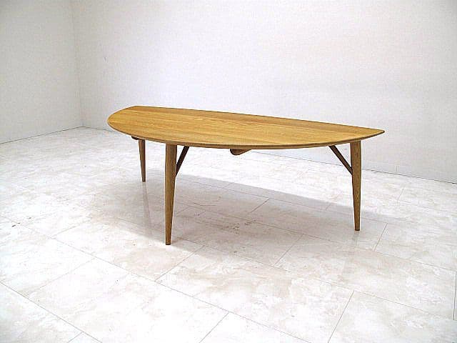 美品　日進木工「WHITE WOOD Leaf」 リビングテーブル　約15.7万