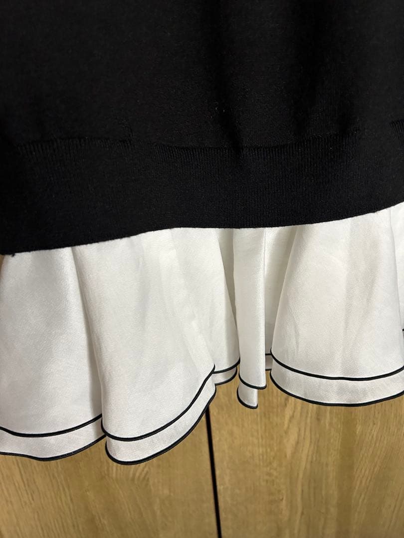 LILY BROWN ドッキングシャツワンピース Vネックニットトップス