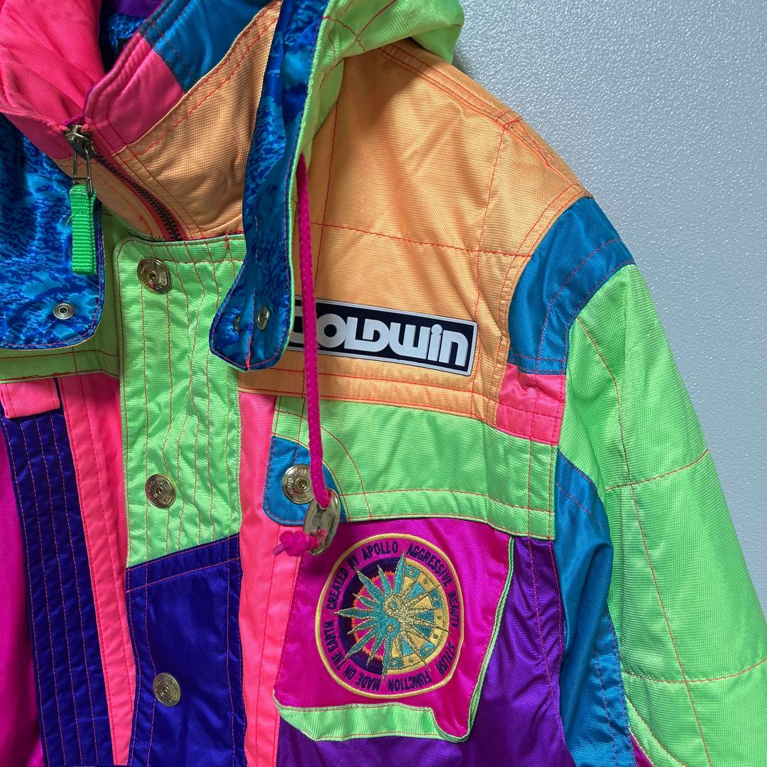 【美品】GOLDWIN スキーウェア　スノボ　カラフル　派手 90s バブル