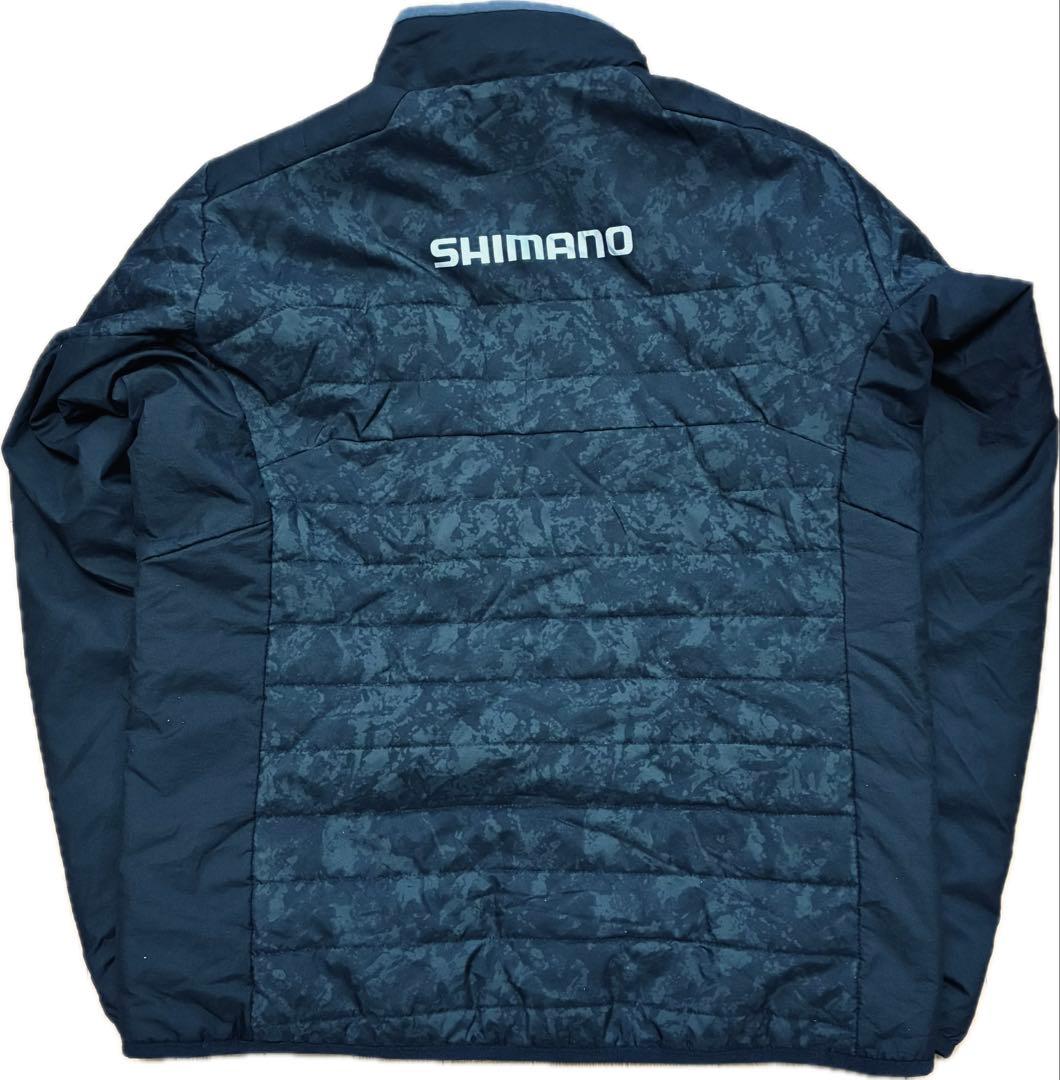 極美品！SHIMANO 中綿 撥水ナイロン 上下セット カモフラ ブラック XL