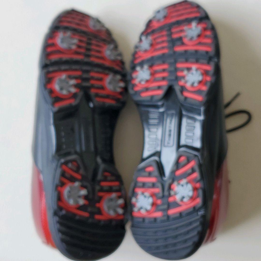 THE STORE UK15 33cm ゴルフシューズ 黒/赤 合成皮革