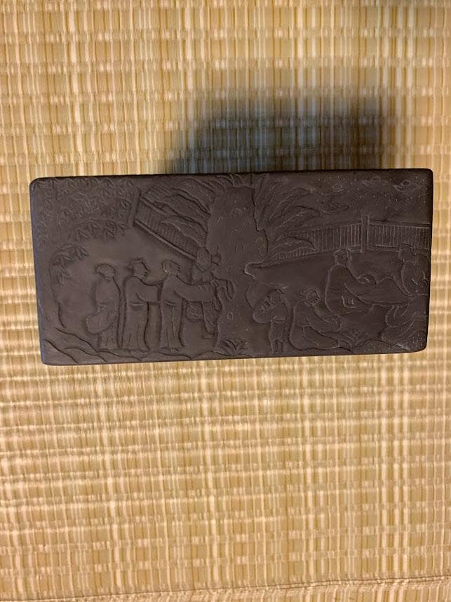 端渓硯 　書道用品　中国美術 蘭亭硯　何其仁作