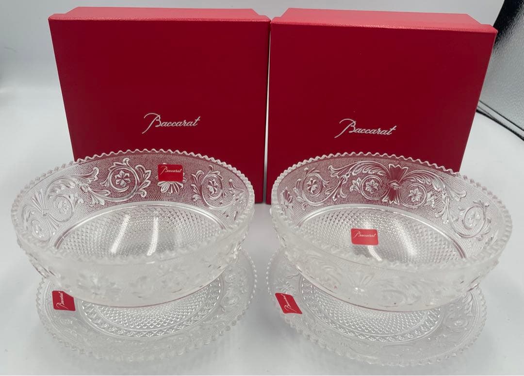 バカラ、アラベスク、ボウル&12cmプレート　4点