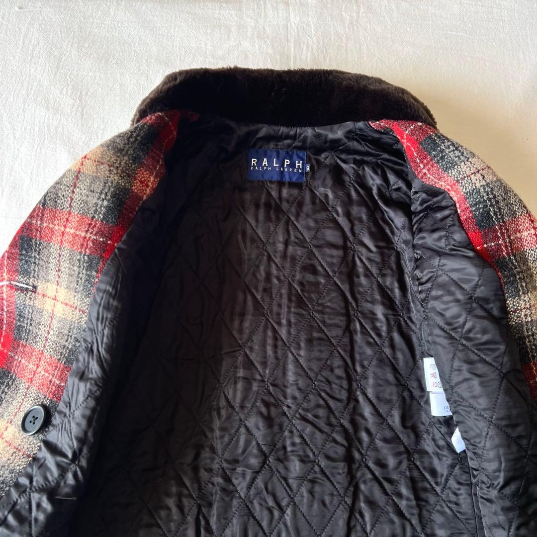 【極美品】RALPH LAUREN ウールコート チェック ダブル ベルト付き