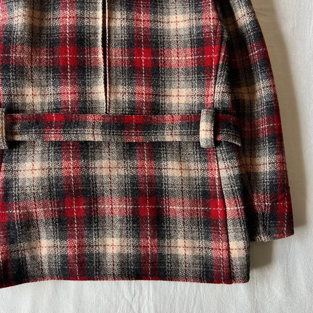 【極美品】RALPH LAUREN ウールコート チェック ダブル ベルト付き