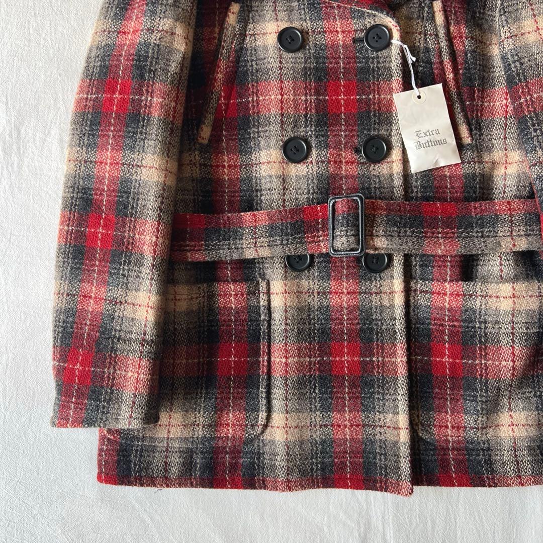 【極美品】RALPH LAUREN ウールコート チェック ダブル ベルト付き