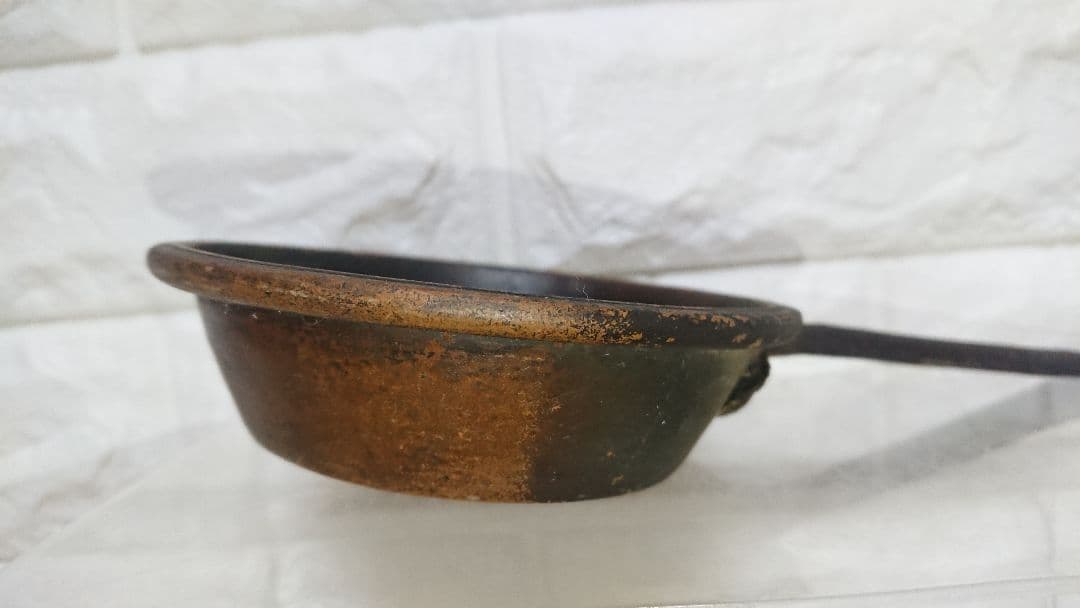 フランス製 西洋アンティーク 銅製 片手鍋 フライパン コッパー