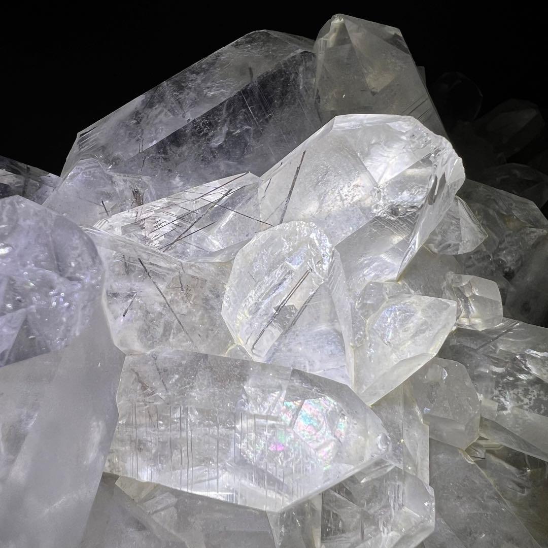 ✳超激レアの極上品✨超希少✨虹、ルチルイン 水晶クラスター 天然石 原石 置物