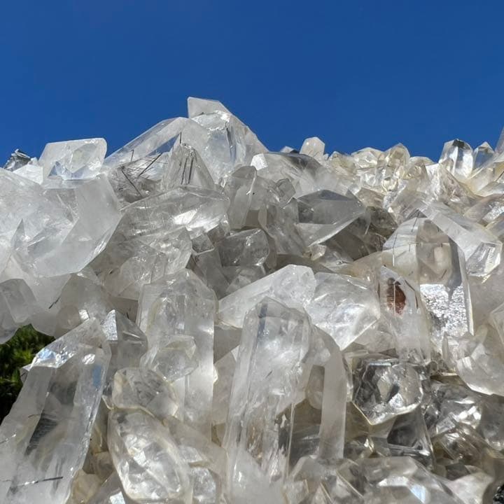 ✳超激レアの極上品✨超希少✨虹、ルチルイン 水晶クラスター 天然石 原石 置物