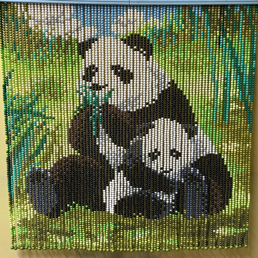 珠暖簾 パンダ 昭和レトロ ビーズのれん アジアン