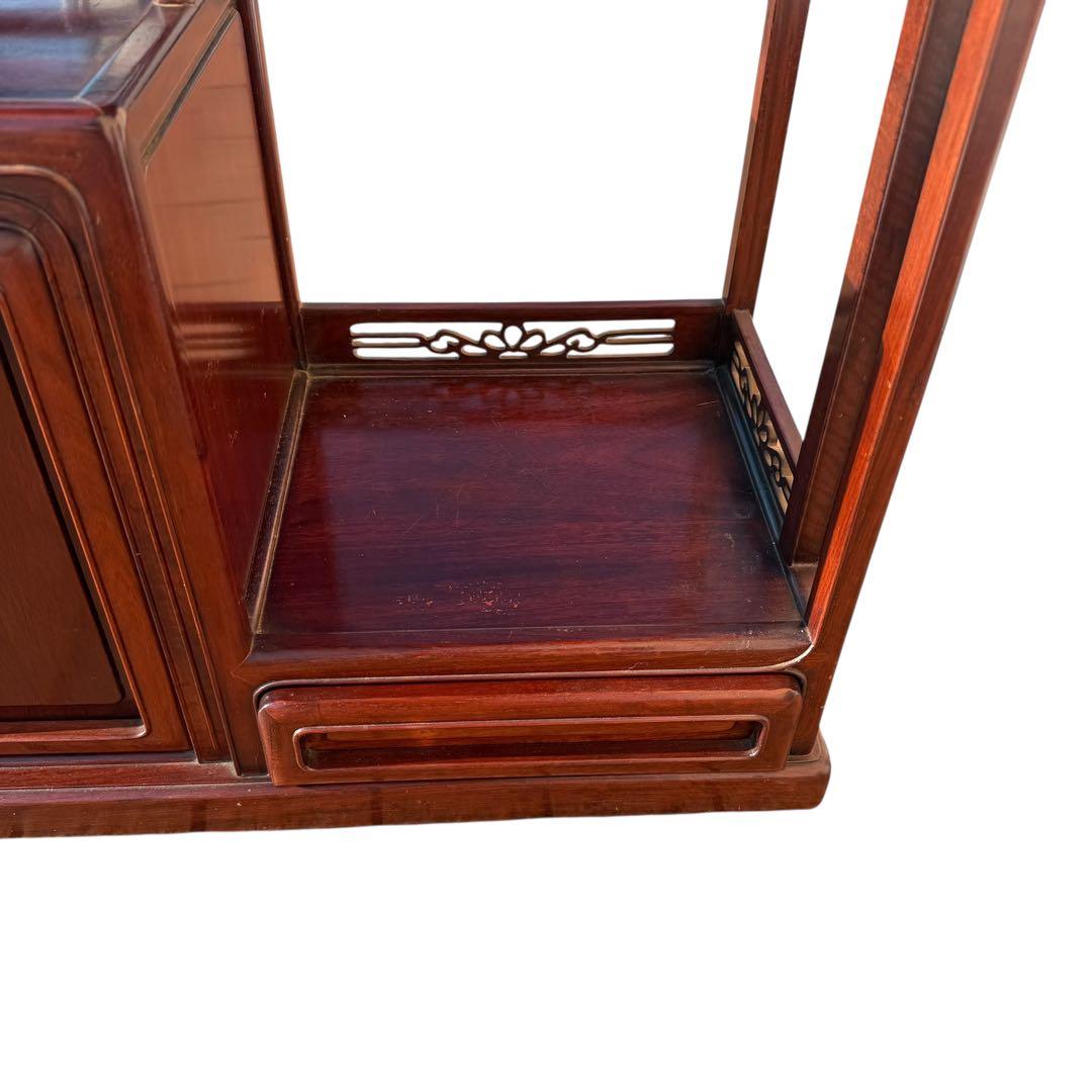 唐木家具 飾り棚 和モダン 違い棚 収納付き 昭和レトロ