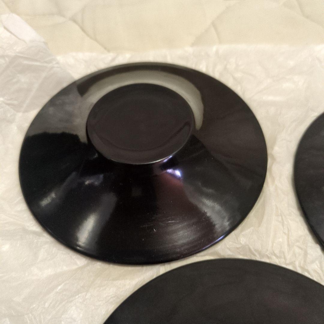 ★新品　昭和レトロ 木製 津軽塗 漆塗り 茶托　銘々皿 小皿 5個　12ｃｍ