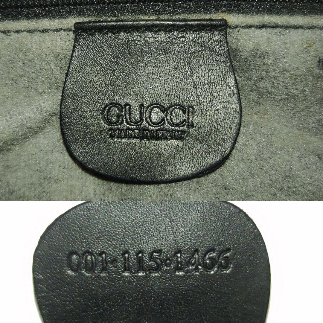 グッチ 三日月 ワンショルダーバッグ レザー×キャンバス 肩掛け GG柄 黒