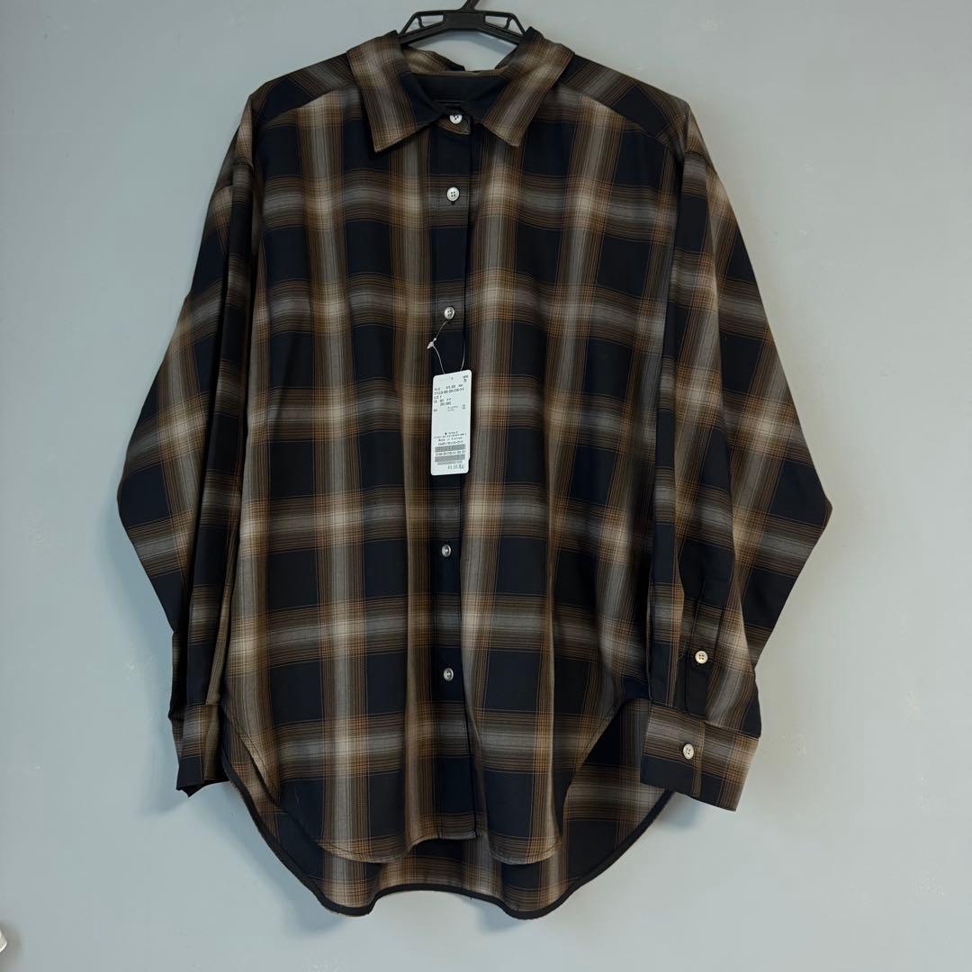 Spick and Span メタルボタンTRチェックルーズシャツ