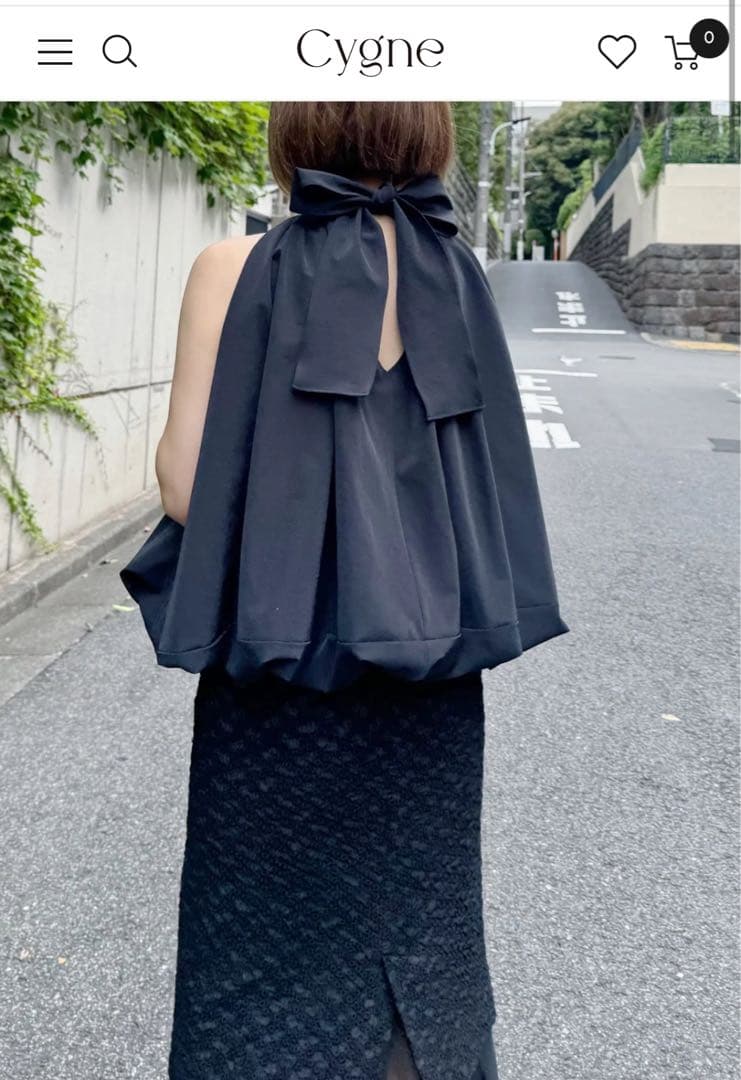 Cygne バルーントップス Pauline ブラック