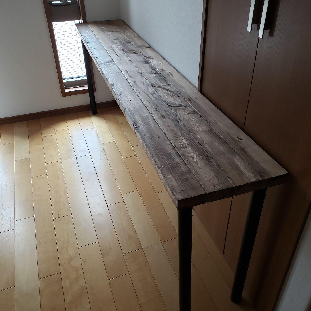 180カウンターテーブル　アイアン　天板厚タイプ　ウォールナット　北欧　カフェ風