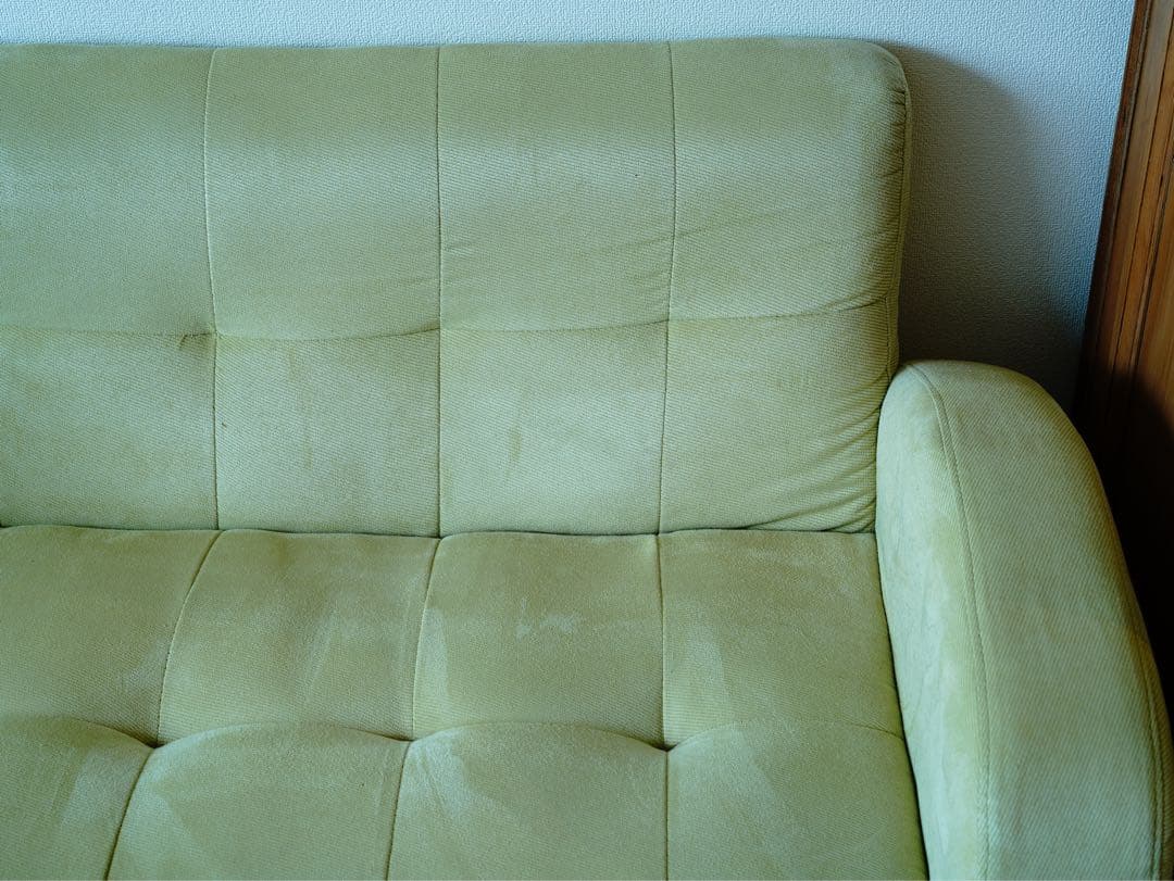 【GG】ライトグリーン 2人掛けソファ