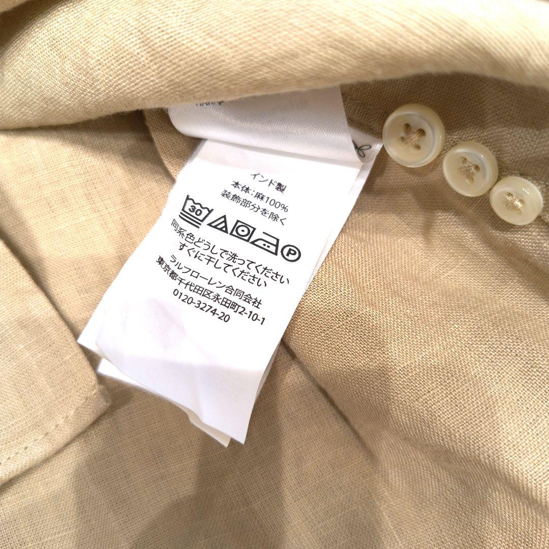 ✨極美品 ポロ ラルフローレン ベージュリネンシャツ SP クラシックフィット