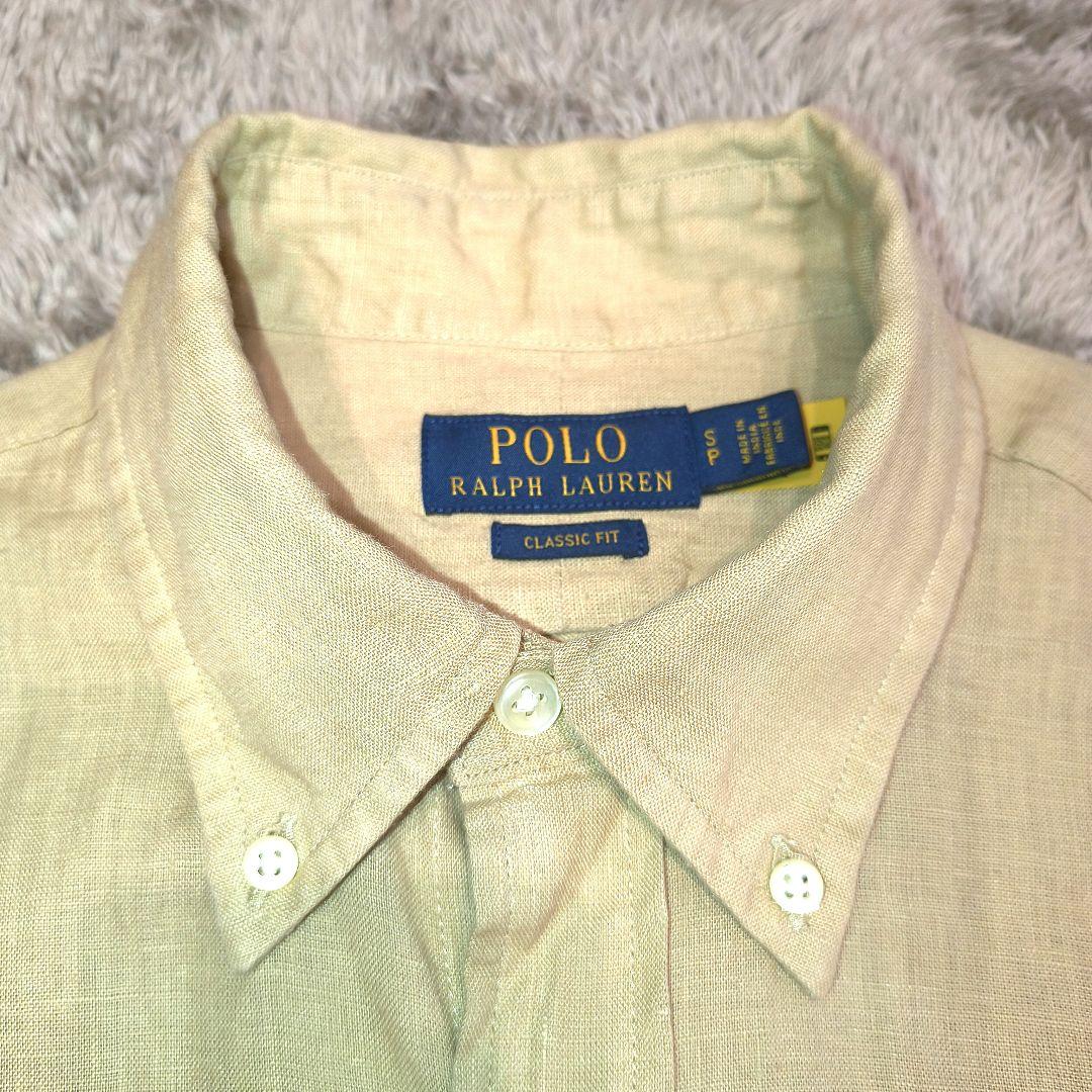 ✨極美品 ポロ ラルフローレン ベージュリネンシャツ SP クラシックフィット