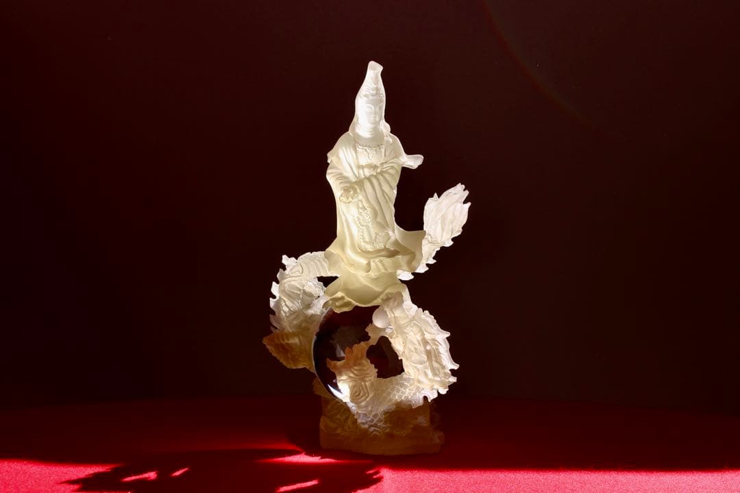 仏教コレクション【龍上観音菩薩　龍神観音　仏像　水晶】