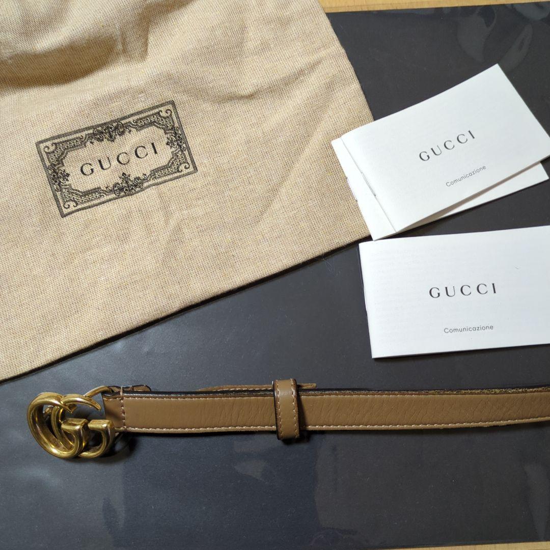 ♥GUCCI GGバックル ベルト ブラウン 保存袋付き（バックル含約80cm）
