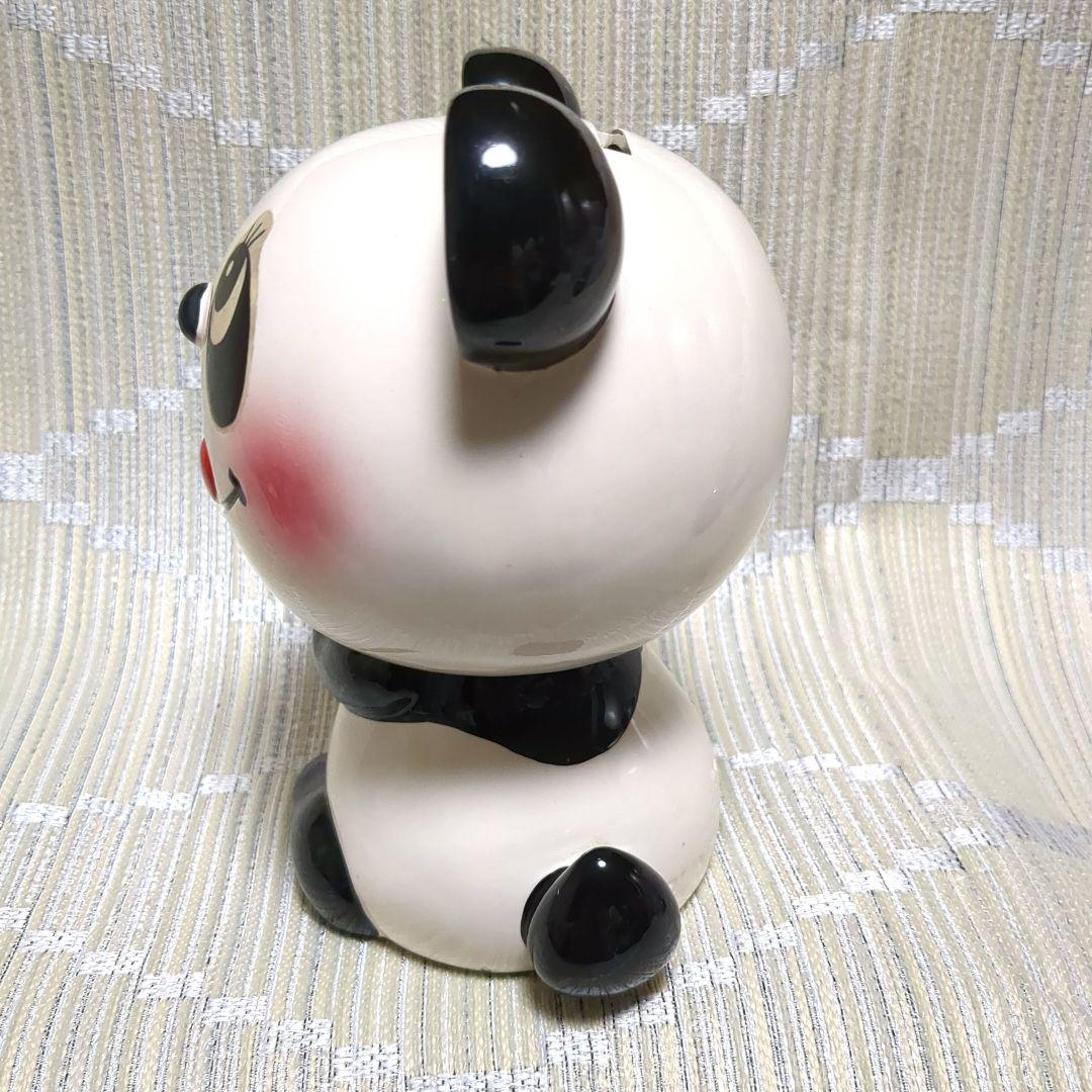 内藤ルネ　パンダ陶器貯金箱　昭和レトロ　お花パンダ