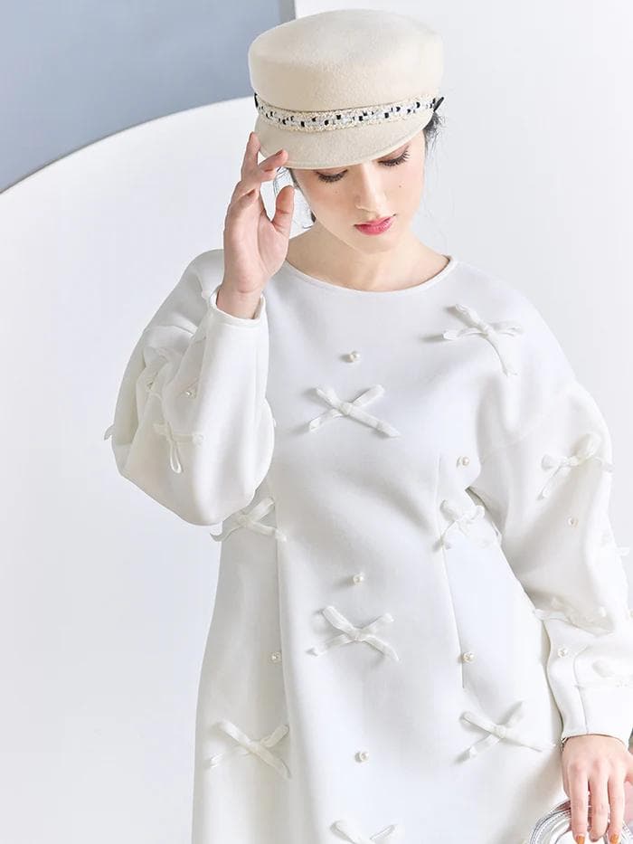 新品タグ付き　chesty × Ayano ベロアリボンパールワンピース