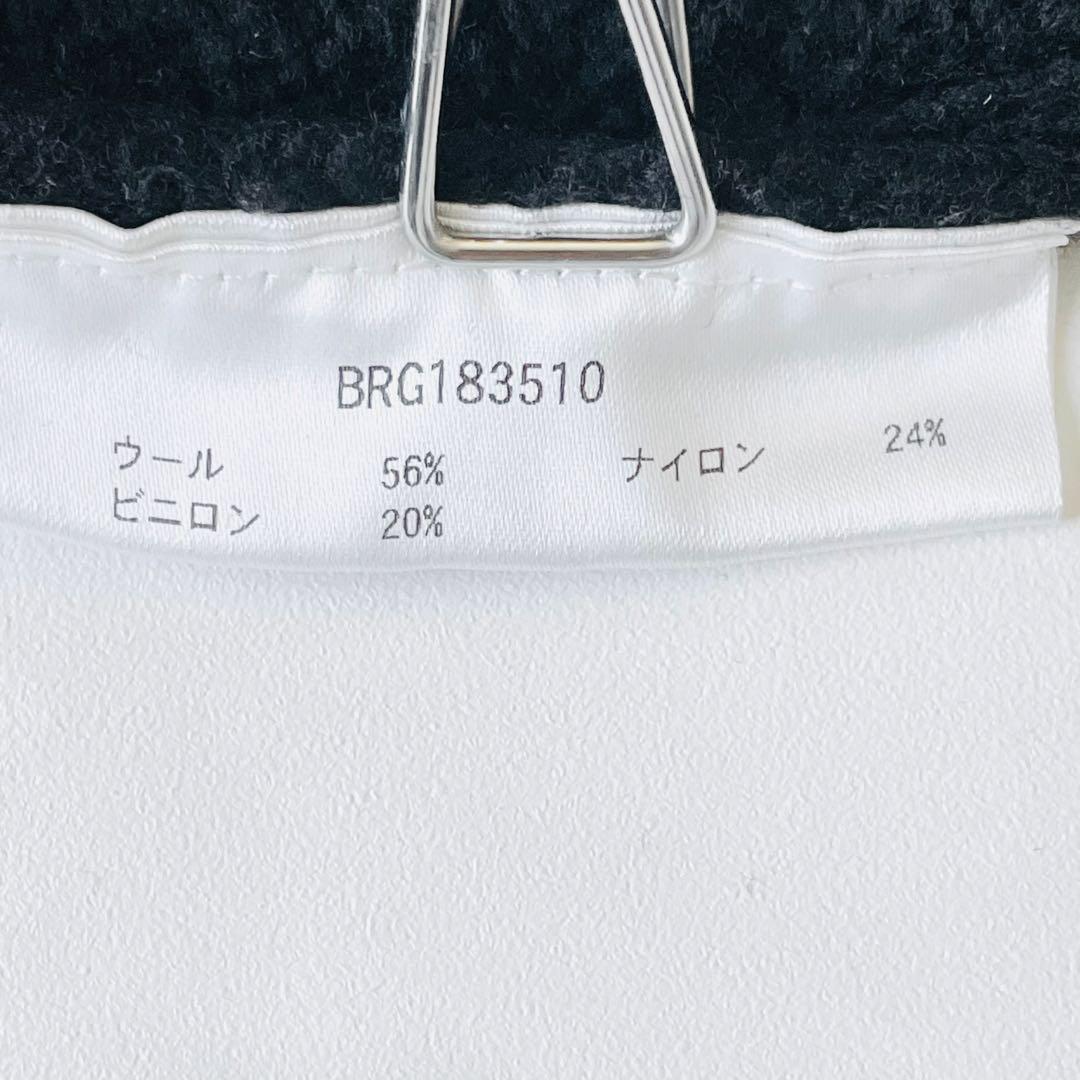 4364【美品】ブリーフィング　ケーブルニットワンピース ハーフジップ　黒　S