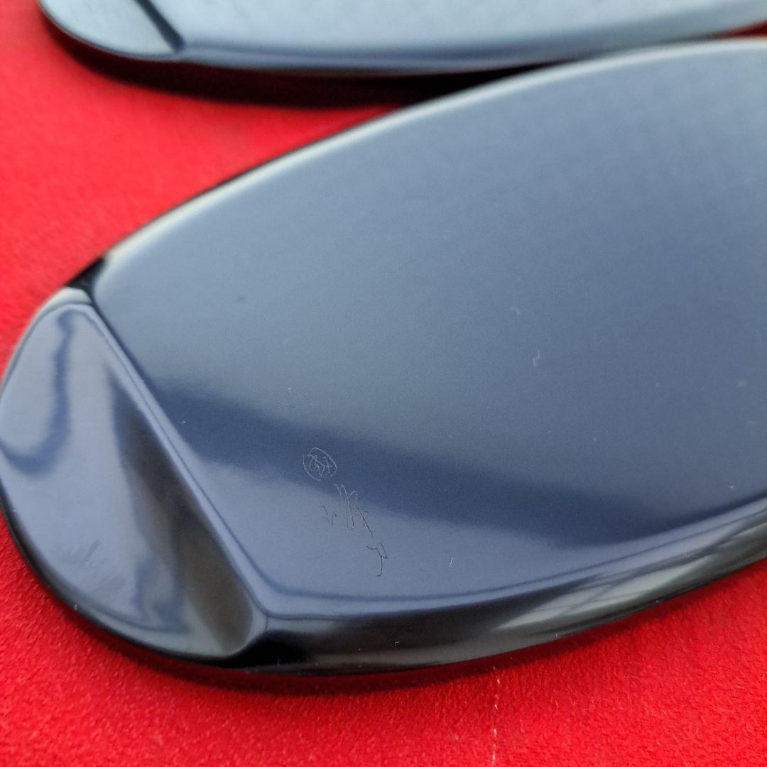 【輪島塗　五島屋謹製　兼用皿×2客】布着本堅地　溜呂塗　沈黒\"西村国峰作　長期品