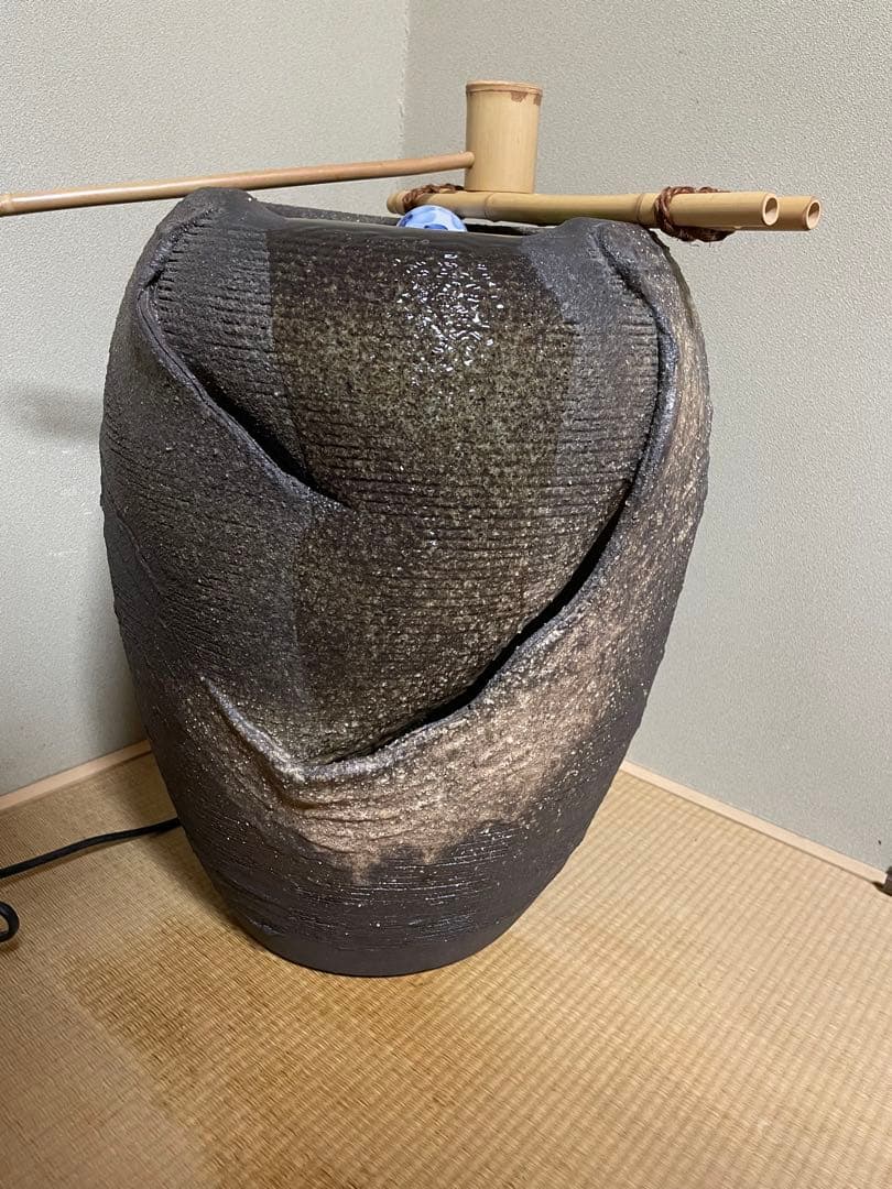 信楽焼き電動つくばい　湧き水ツクバイ水流れ　響　［dt-0002］オプション付き