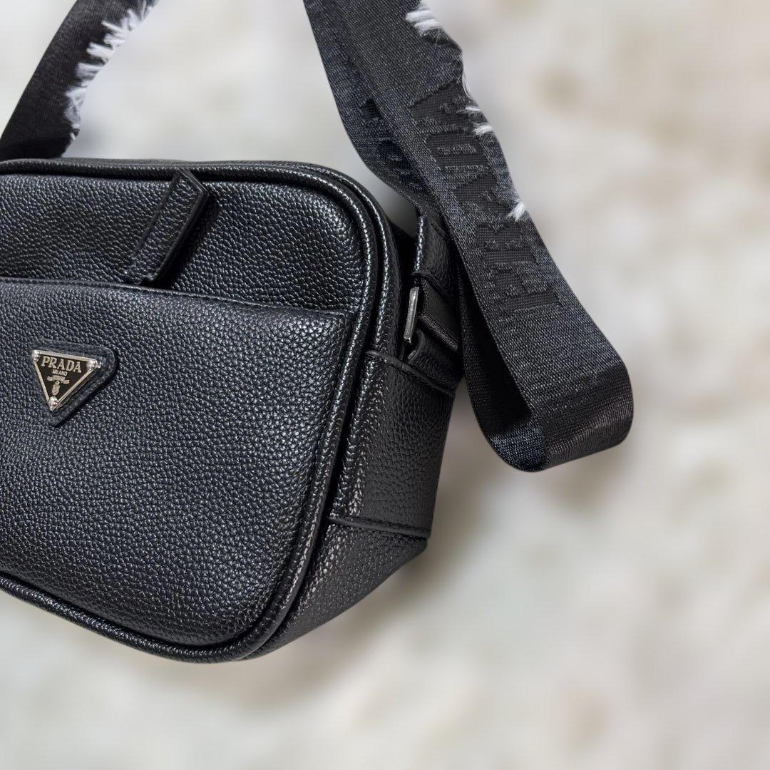 ブラックレザー ショルダーバッグノベルティ