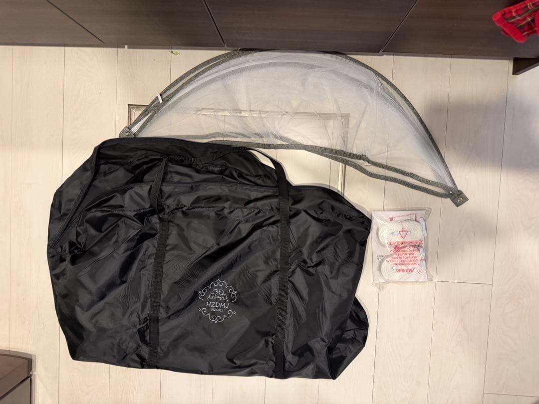 【美品】2025年購入　HZDMJベビーベッド グレー