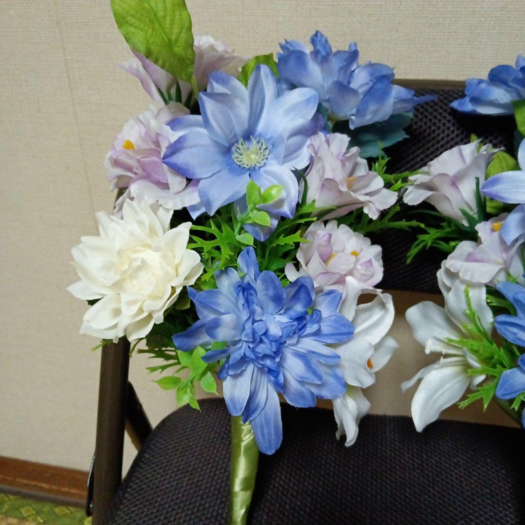 仏花　お供え花　お花のみ一対　ダリア、クレマチス、トルコキキョウ　仏壇用