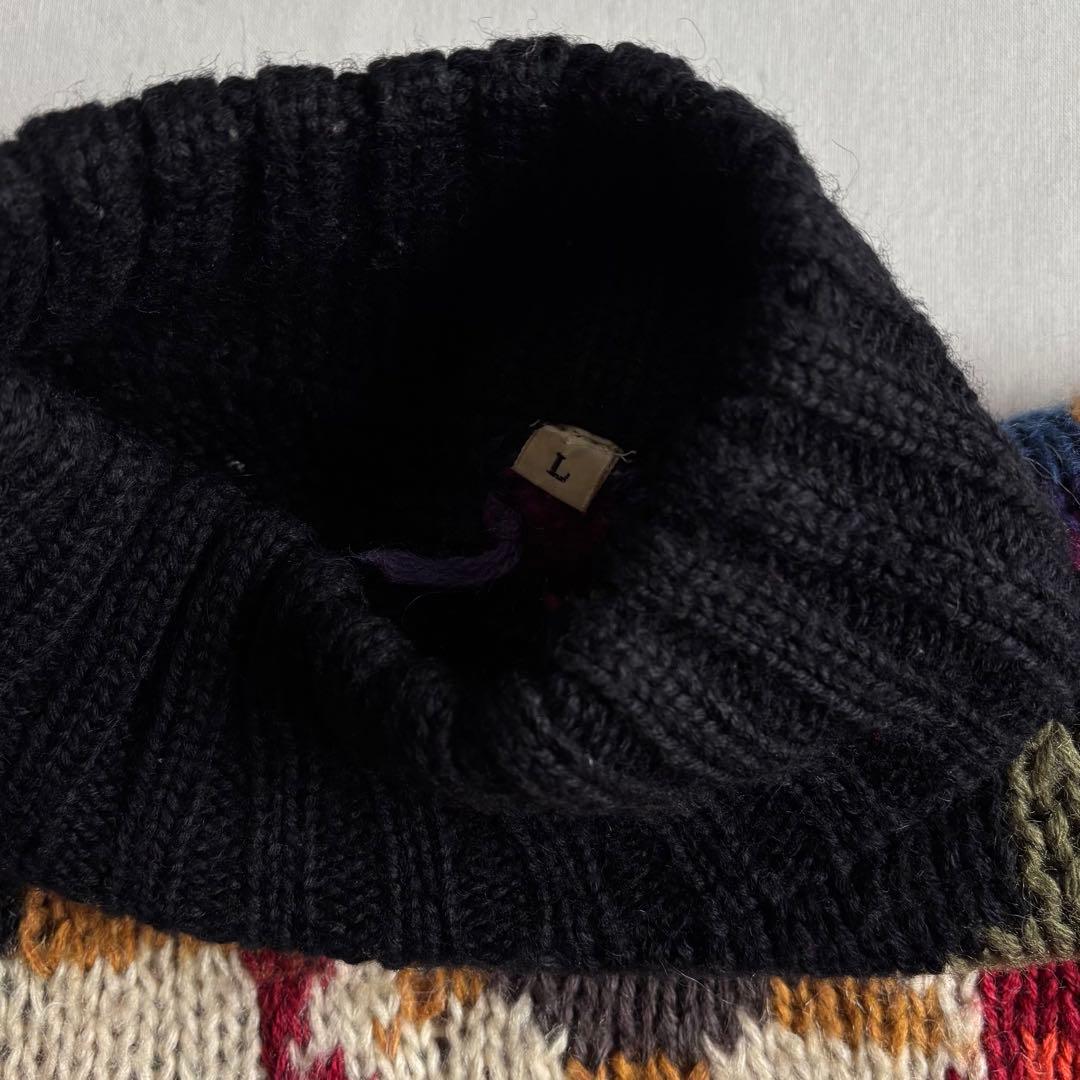 トップス 80s-90s VINTAGE flower pattern wool knit