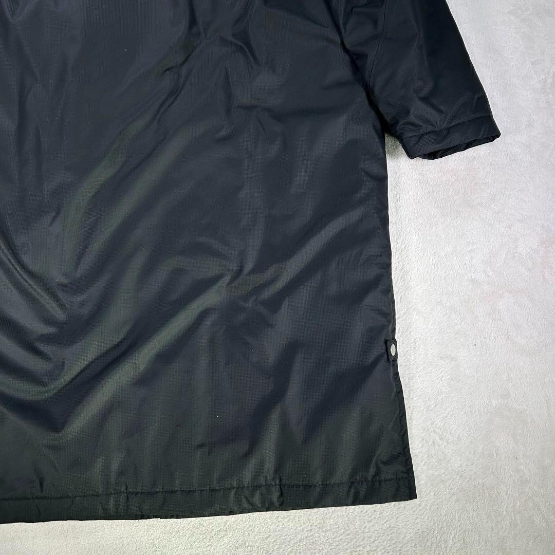 【adidas】ベンチコート　ワンポイントロゴ刺繍　3本ライン　メンズS 黒