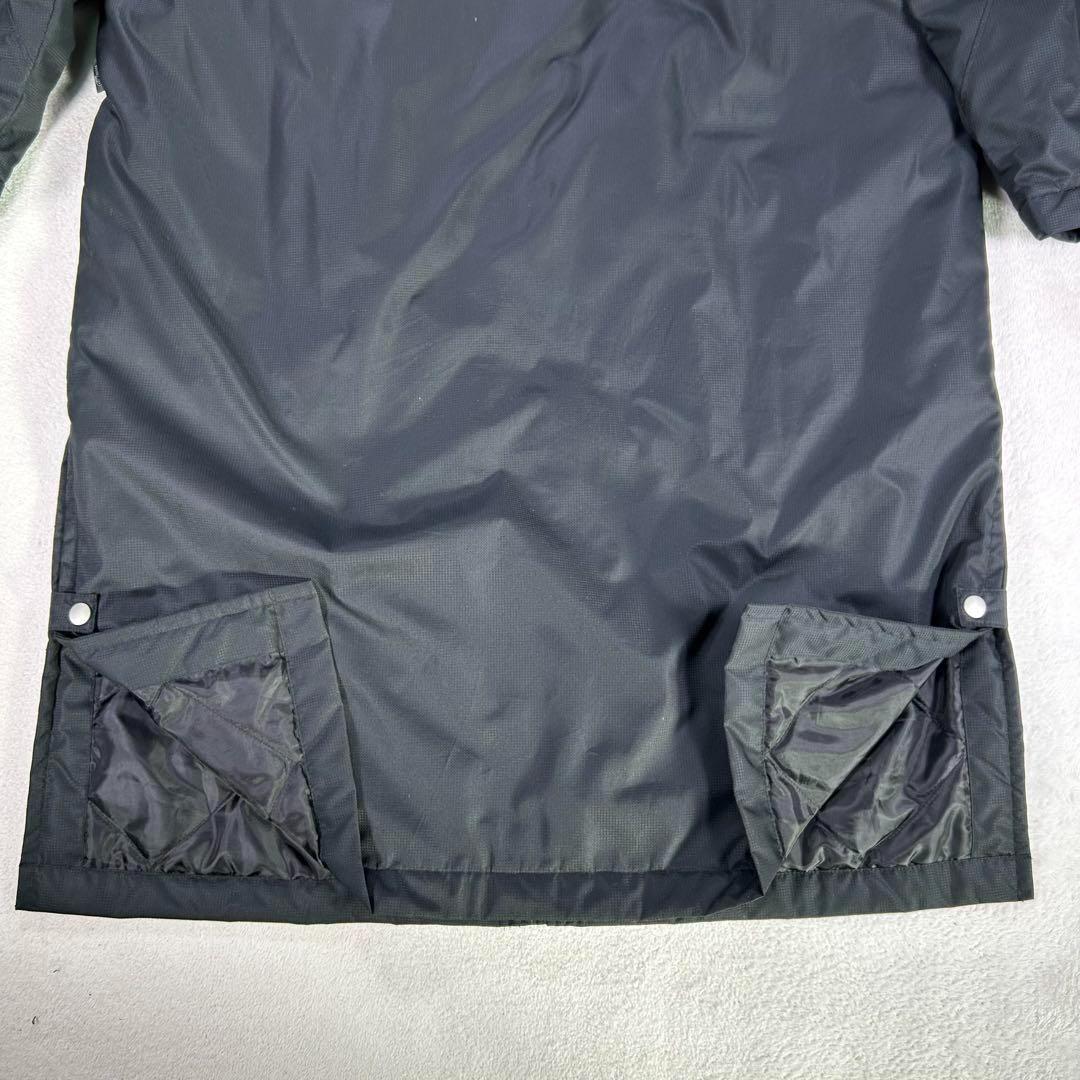 【adidas】ベンチコート　ワンポイントロゴ刺繍　3本ライン　メンズS 黒