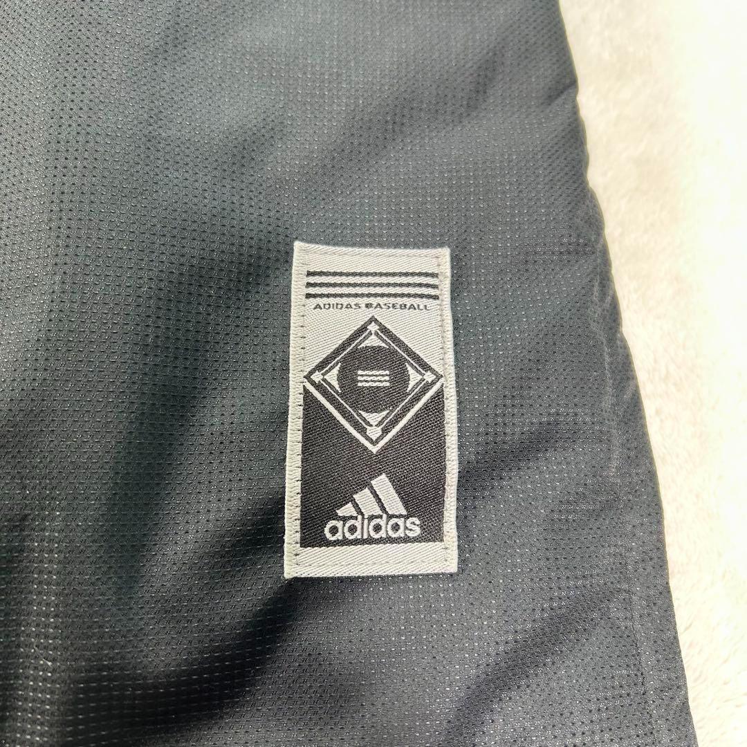 【adidas】ベンチコート　ワンポイントロゴ刺繍　3本ライン　メンズS 黒