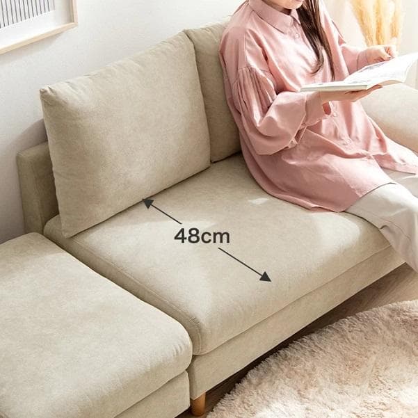 オットマン付き 2人掛けカウチソファ 組み合わせ自由 L字ソファ ソファーセット